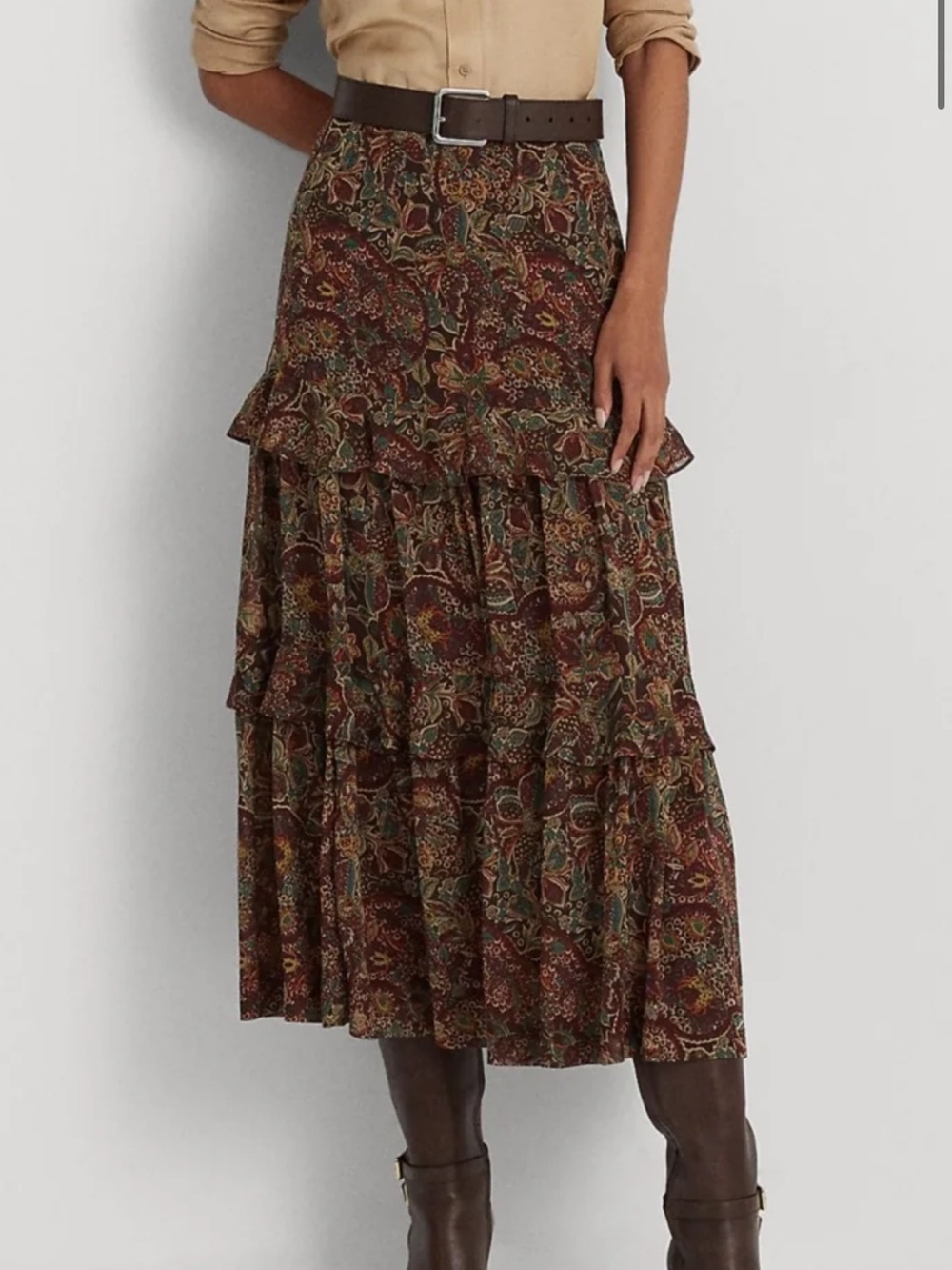 Ralph Lauren Ruffle Tiered Skirt